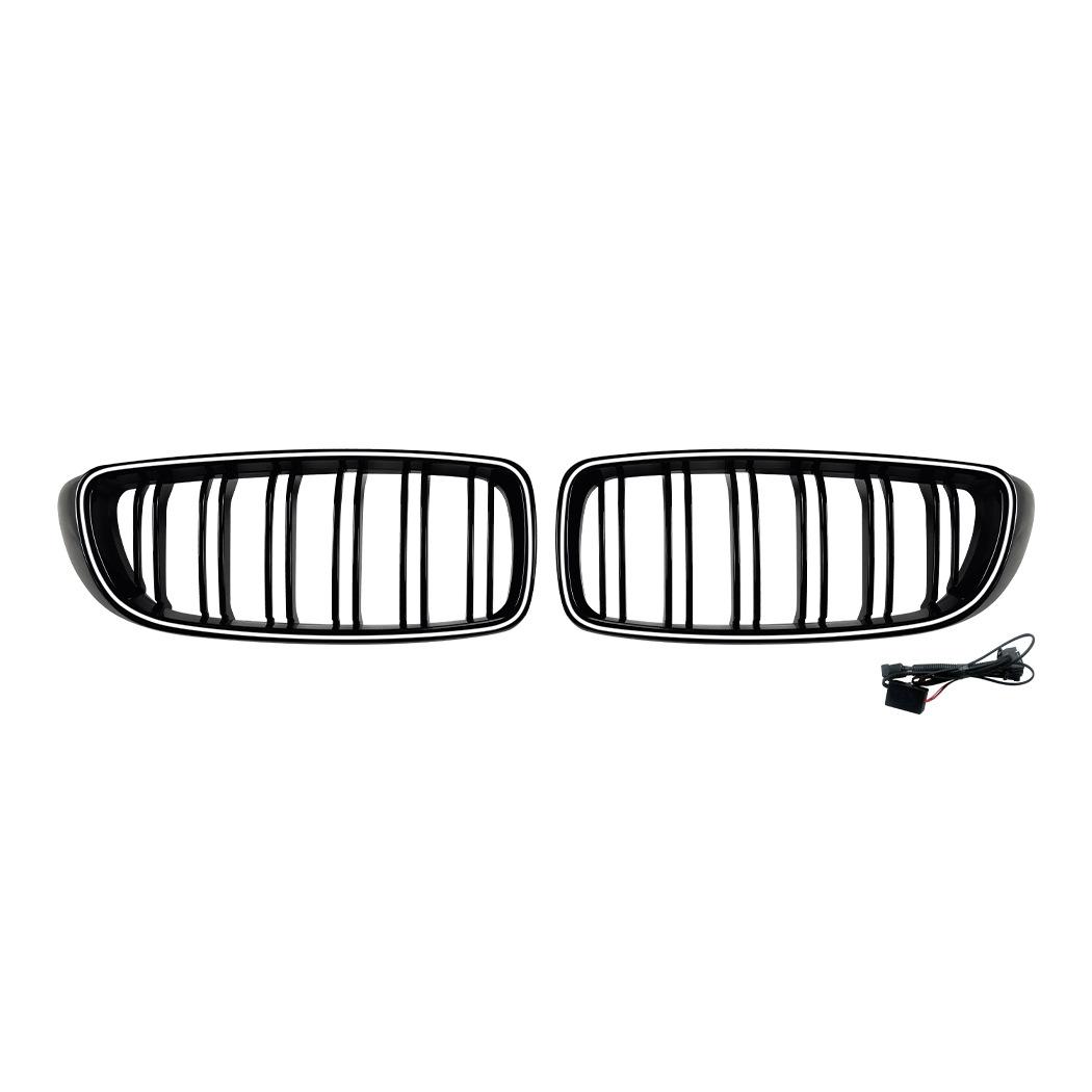 For BMW 4 Series F32 F33 F36 LED with lights and lighting, and the single-line dual-line grille modification of t Double line black