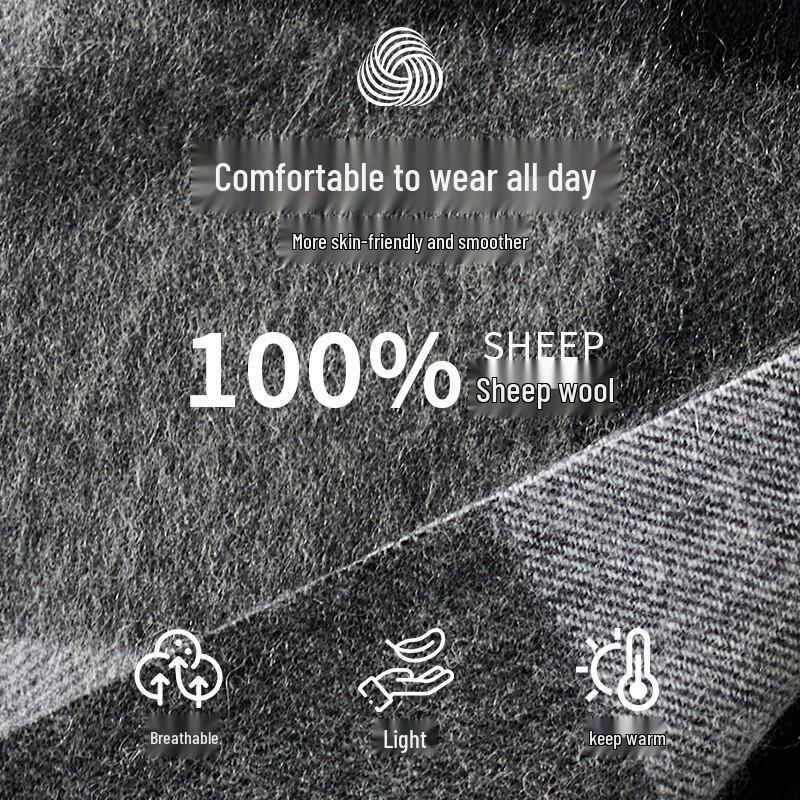 Hengyuanxiang Unisex Thickened Wool Scarf
