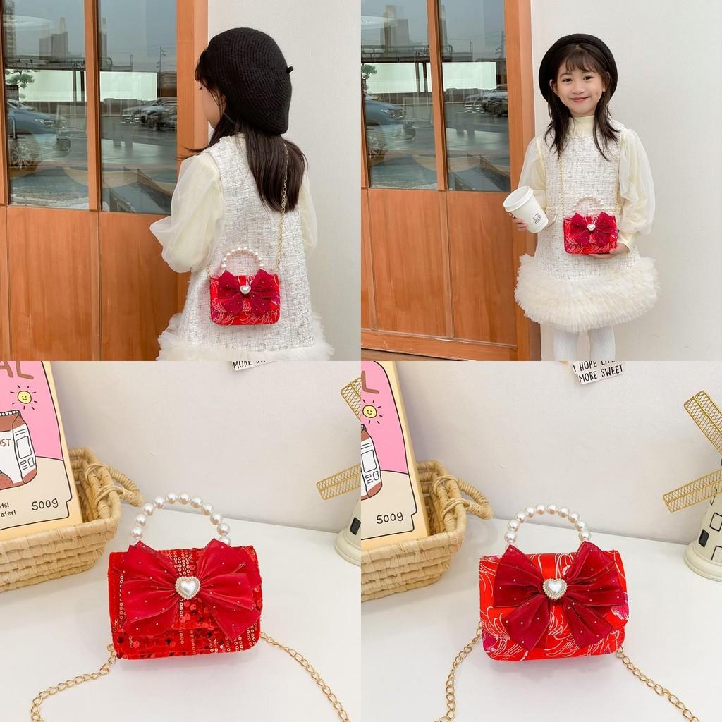 Delightful Kids Pearl Handbag With Adorable Bow Styles Perfect For Everyday Adventures