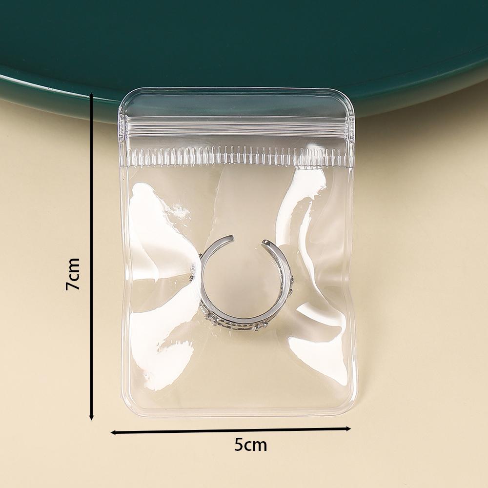 20-50Pcs Transparent PVC Jewelry Pouches Zip Storage Bag for Earring Necklace Jewelry Anti-Oxidation Display Packaging Bags