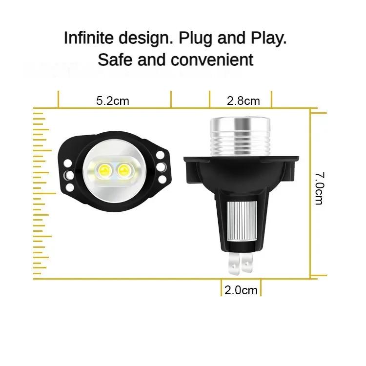 20W LED Angel PO65 Eye Daytime Running Lights Bulb Canbus Error Free for BMW E90 E91 3 Series 320 325i 328i 335i 2004-2008