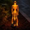 Automatic Dusk to Dawn Lamps Solar Skeleton Garden Stake Light, Halloween 3D Glowing Skull Yard Haunted House Landscape Lighting Decor with