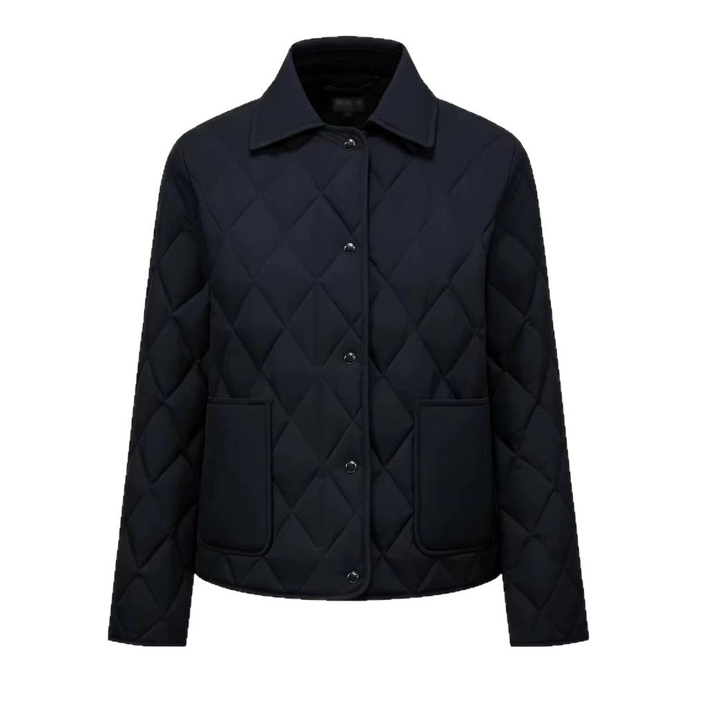 Autumn and winter new lapel rhombus down jacket women's short fashion, light and warm, thin and small fragrant coat tide