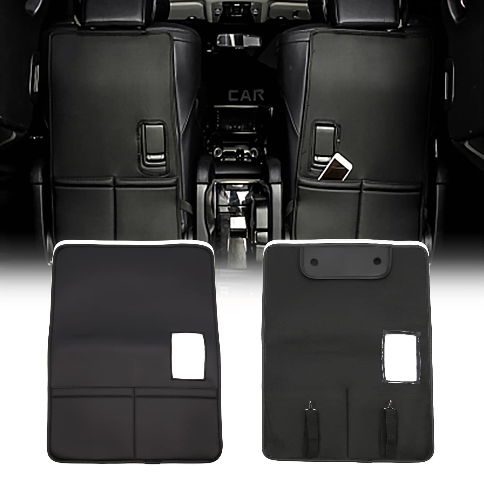 

Jeyaic Kick Guard Seat Covers for Toyota Kick Mats with Storage Pocket for Dirt and Easy Set of 2 Alphard/Vellfire (30 Series) - Mats,