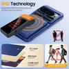 Mit Kartenhalter, Schiebbarer Kameraabdeckung und Ständer für Google Pixel 10 Pro XL Handyhülle, Anti-Fall PC+TPU Wallet Case - Blau