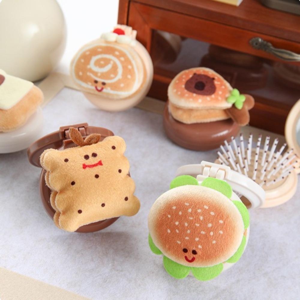 2 In 1 Folding Makeup Mirror Lightweight Multifunctional Comb Air Cushion Massage Comb  Outdoor Use