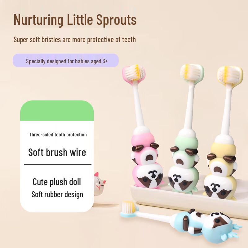 YALINNA Kids 3-Sided Soft Bristle Toothbrush
