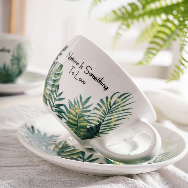 Nordic Ceramic Coffee Cup and Saucer Sets, Cappuccino Latte, Tazas Afternoon Tea Party, Home Drinkware, Gifts Decoration