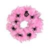 Halloween Pink Mesh Spider Wreath Door Hanging Festival Decoration Wreath Party Atmosphere Decoration Props
