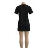 Women's Summer New Sexy V Neck Halter Cut Out Mini Dress Short Sleeve Solid Color Casual Club Party T-Shirt Dress
