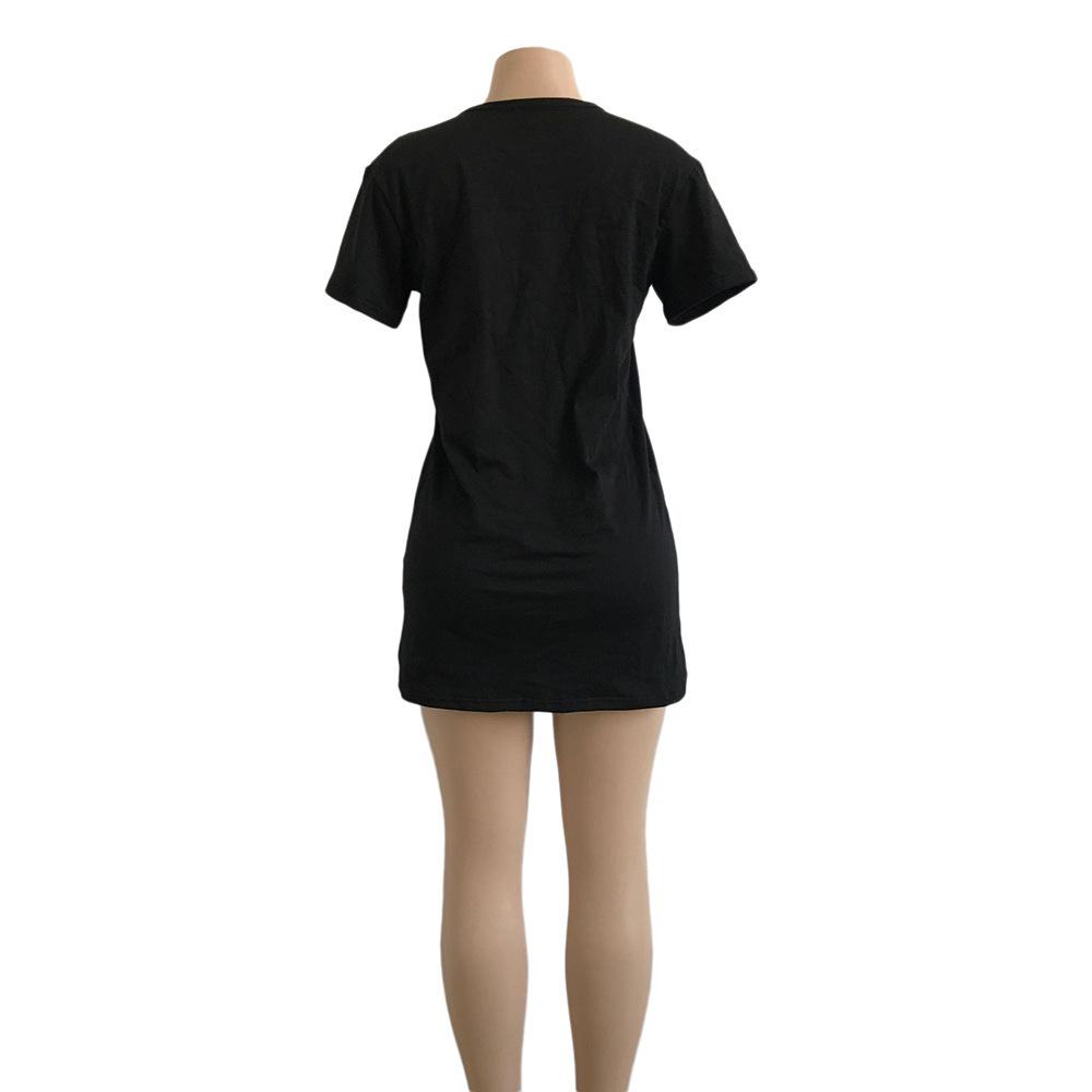 Women's Summer New Sexy V Neck Halter Cut Out Mini Dress Short Sleeve Solid Color Casual Club Party T-Shirt Dress