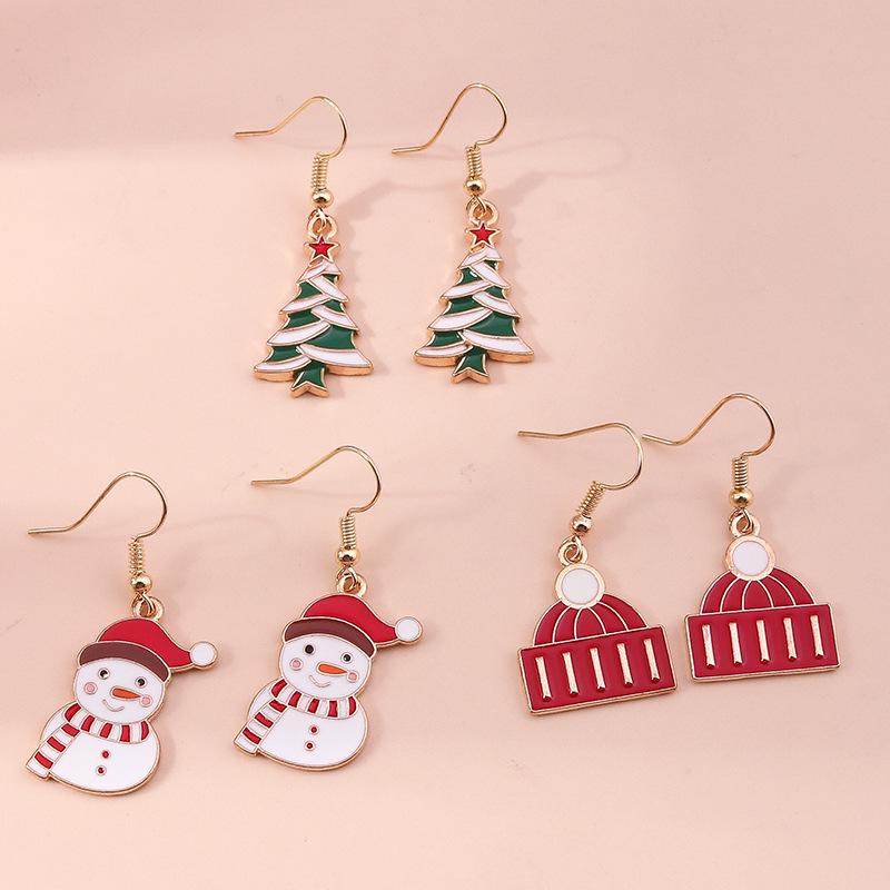 Christmas Earring Set: Reindeer, Santa, Snowman & Tree