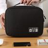 1pc Durable Travel Cable Organizer Bag with Double Zipper – Multi-Compartment Storage for Electronics, Headphones, and Accessories,  Travel Accessory