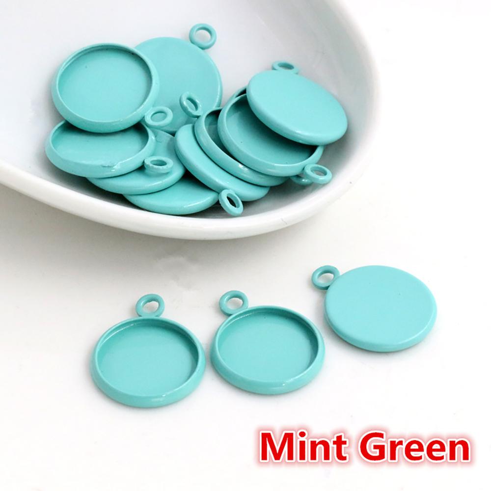 20pcs 12mm Inner Size Simple Pendant Cabochon Cameo Blank Base Setting Bezel Tray Charm for Earrings Bracelet Necklace Findings 