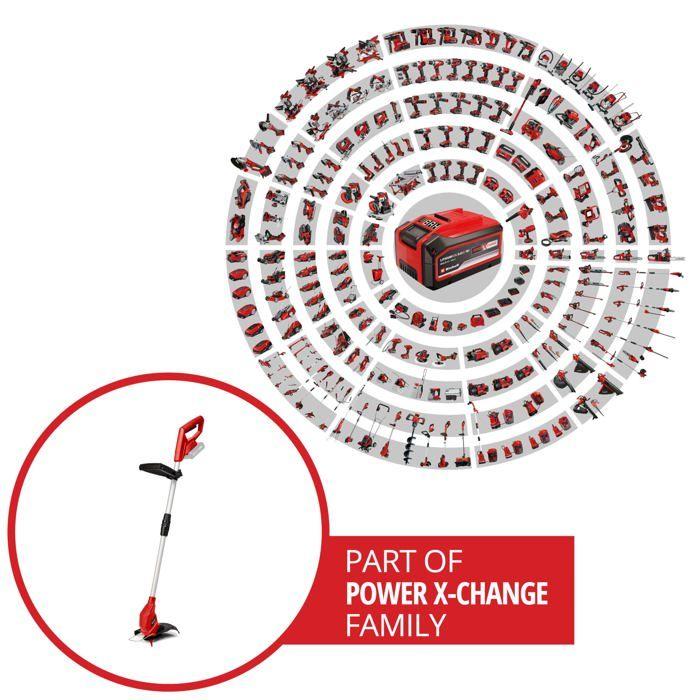 Einhell coupe-bordures sans fil gc-ct 18/24 li solo pxc (18v, diamètre de coupe 24 cm) livré sans batterie ni chargeur