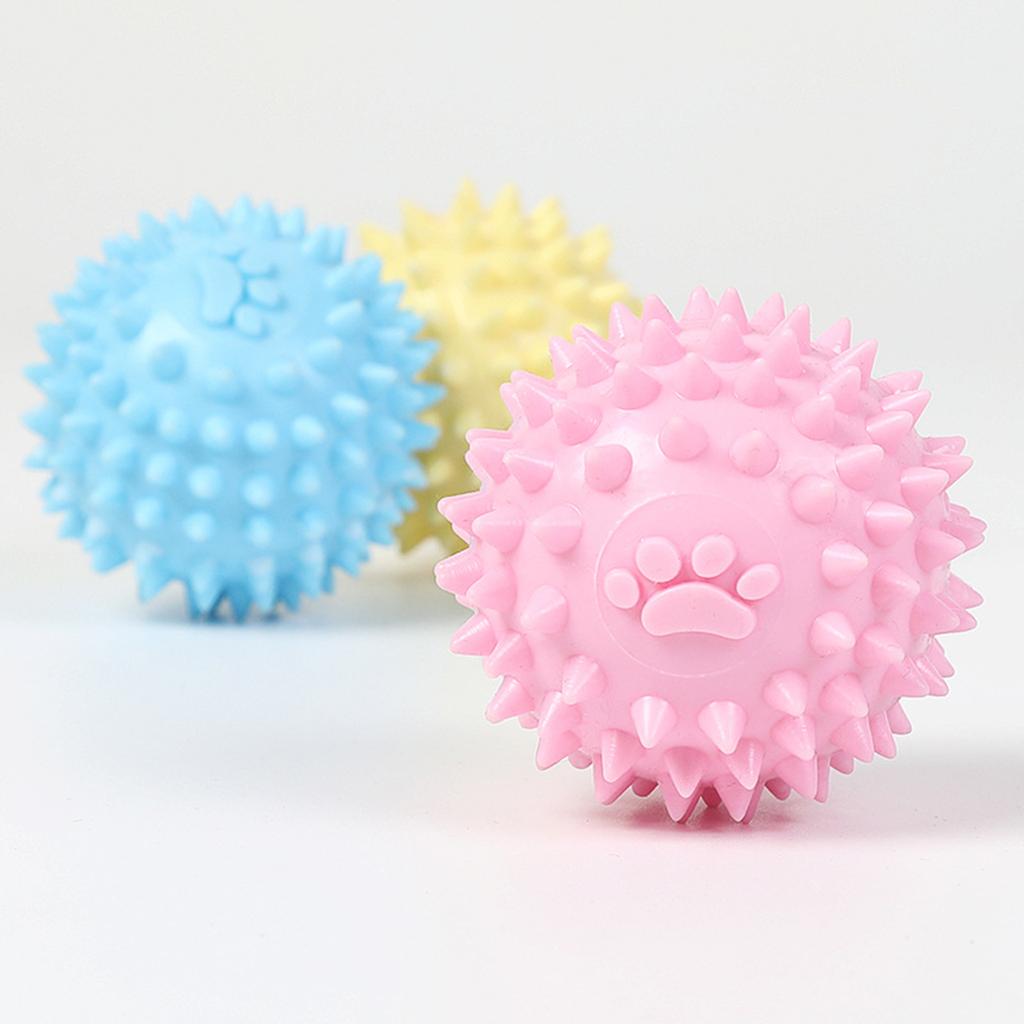 Dogs Chew Toy for Small Medium Dogs Aggressive Chewers 2.4in Small Spiky Ball Safe TPR Material for Puppy Teething