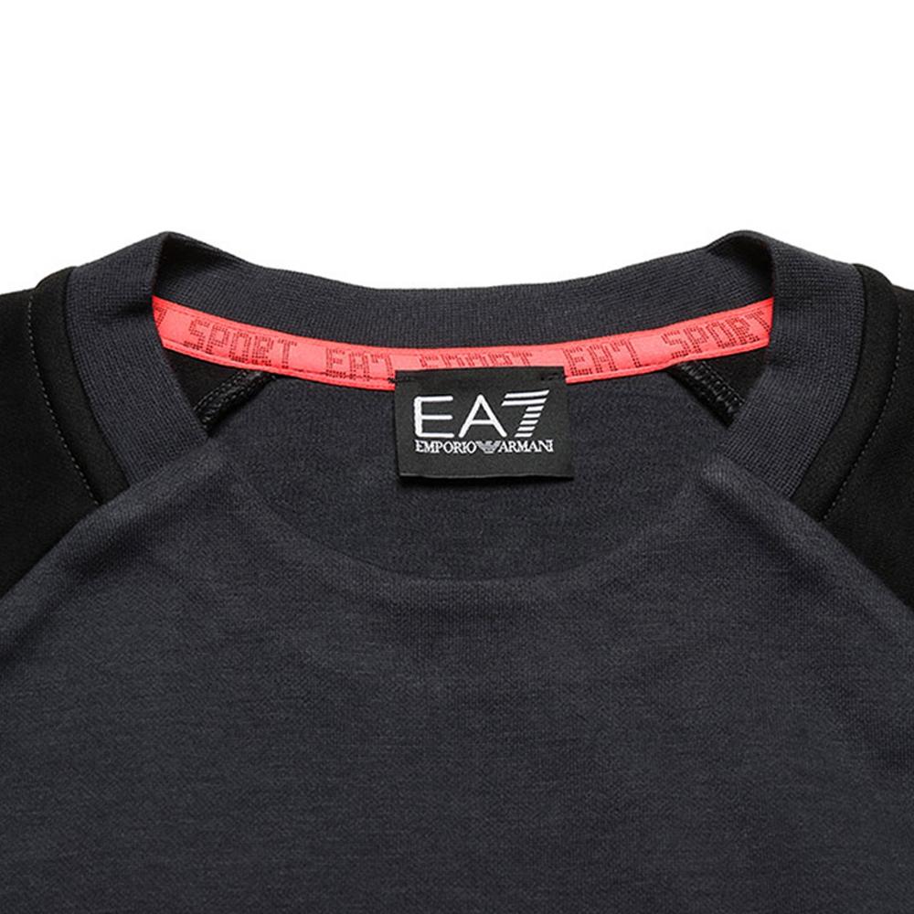 Emporio Armani Ventus7 Color Block Logo Crewneck Sweatshirt Men sweatshirts Black 6KPM41-PJANZ-1578