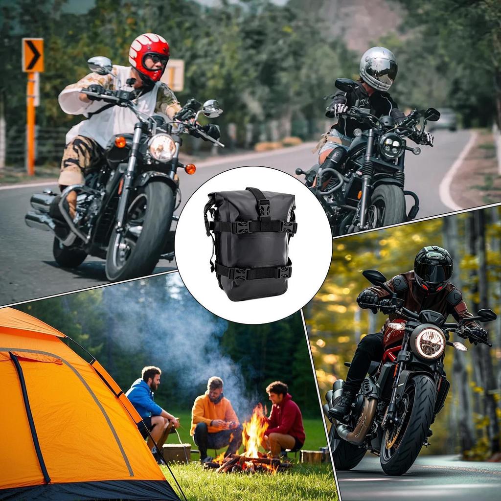 Waterproof Motorcycle Tail Bag 6-8L PVC Saddle Dry Luggage Outdoor Back Sear Pack Motorbike Pannier Shoulder Bag Travel Storage