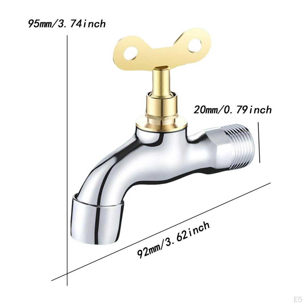Garden Tap Lockable Faucet with Key, , Replacement, Water Outdoor for Workshop, Public