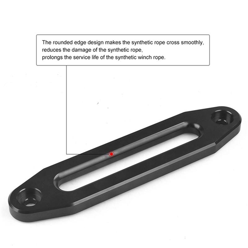 Powerful 2Pcs 10 Inch 12000 DBS Winch Rope Guide Hawse Aluminum Fairlead For Off Road 4WD Rope Silver Rope Guide Wire Guide Part