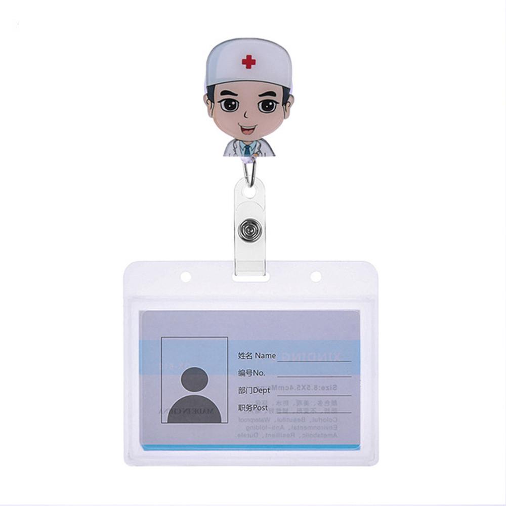 Card Holder Clip Aluminum ID Card Retractable Badge Name Card Holder Nurse Doctor ID Badge Holder