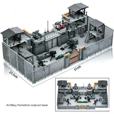 Briques de Bunker de Champ de Bataille WW2 DIY Construction de Guerre Militaire WW2 Jouets de Construction Compatible Figure Pour Enfants Amis Cadeau