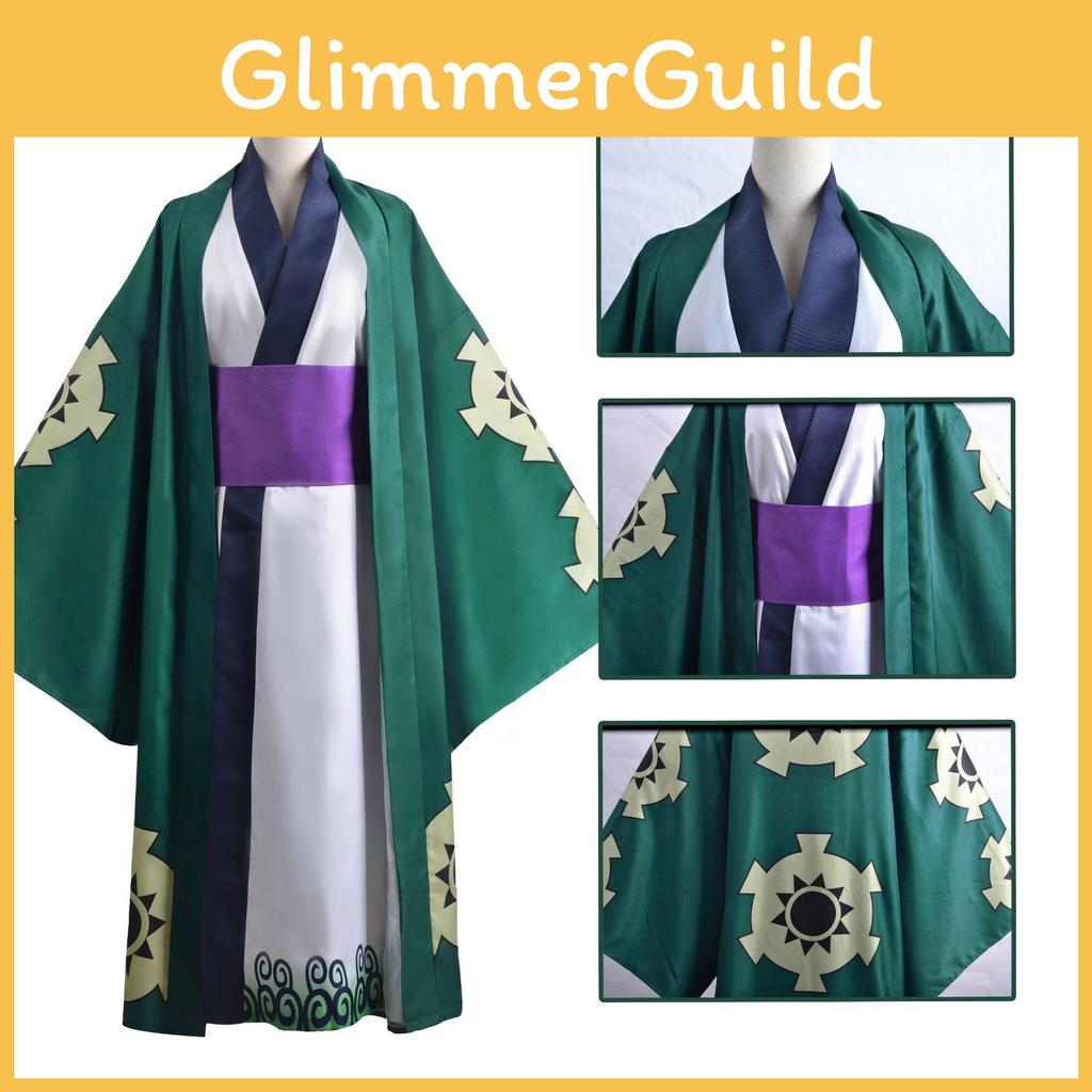 One Piece Roronoa Zoro Wano Country Cosplay Kostuum Kimono voor mannen en vrouwen