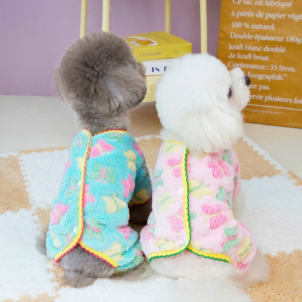 Princess Pet Clothing Small Dog Bigbear Teddy Dog Clothing Spring, Autumn and Winter Back Buckle Four-legged Clothing Thin Flannel