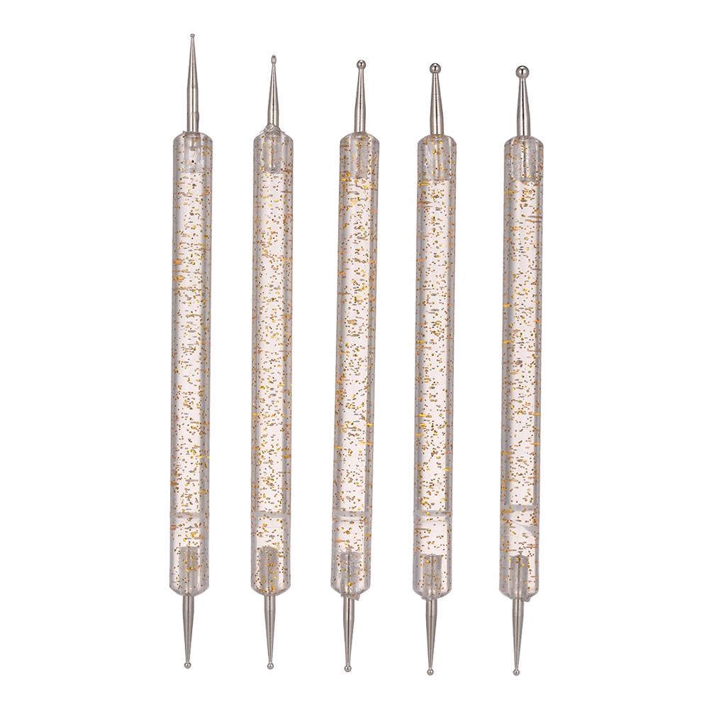 

5 шт./компл. ручка для нанесения точек на ногти УФ-гель для рисования акриловая ручка стразы хрустальные ручки салон золотой