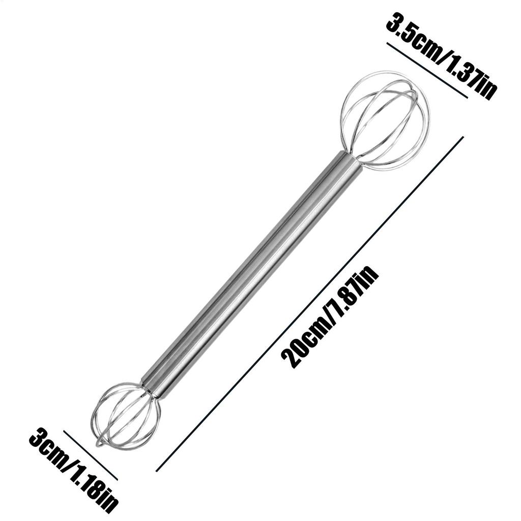 Cream Whipper Stainless Steel Double-Head Miso Paste Stirrer Ergonomic Blender Japanese Mixing Tool for Stirring Kitchen Cooking
