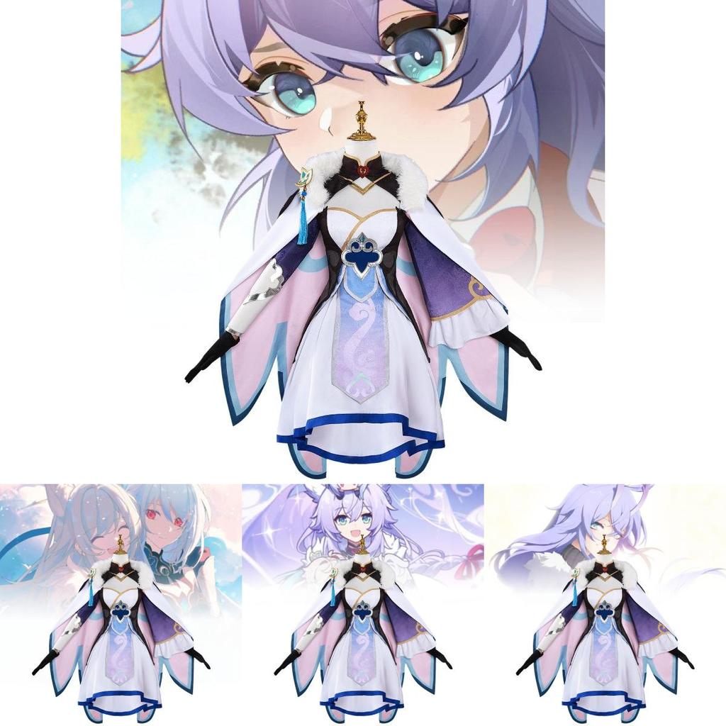 Charming White Cosplay Costume For Cloudstrider With Accessories For Anime Fans