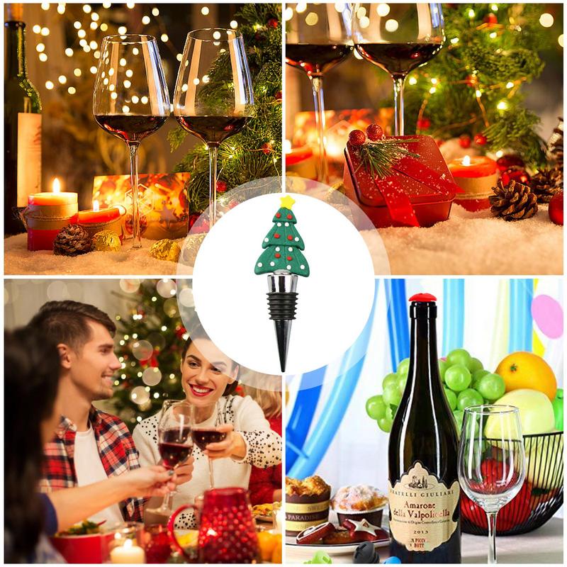 Wine Bottle Stopper Christmas Series Santa Claus home theme Party Gift kitchen Bar Decor Sealed Fresh-keeping Champagne Stopper