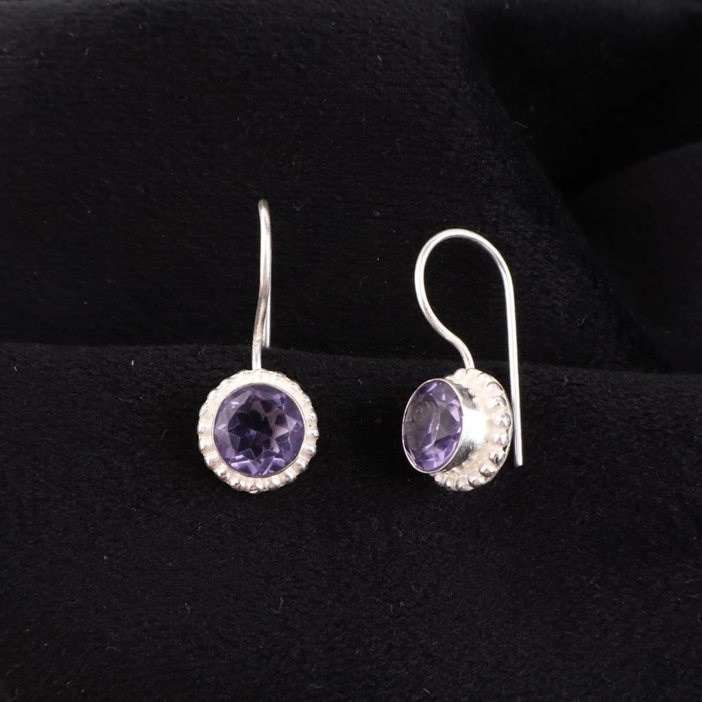 Iolite Gemstone 925 Sterling Silver Jewelry Handmade Drop/Dangle Earrings 0.93" EE-177-10