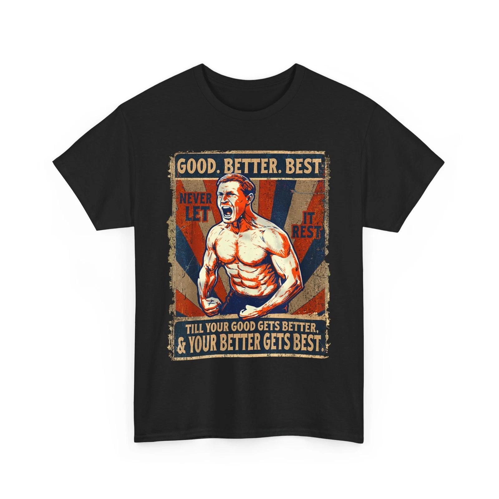 Good Better Best Never Let It Rest Xmas Ben Johnson Retro T-Shirt 2XL