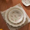 Creative Cute Tulip Ceramic Plate Light Luxury Restaurant Delicious Dishes Deep Plates Home Afternoon Tea Dessert Fruits Plate