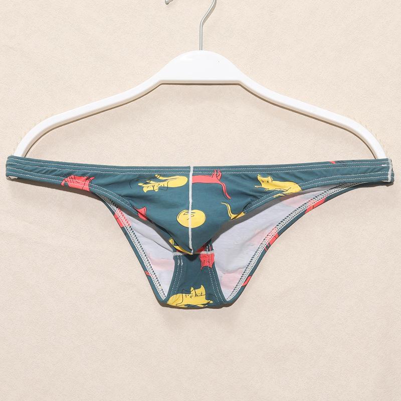 Herren Dreiecksunterwäsche Atmungsaktiv Bedruckt Niedrige Taille Schmaler Rand U Konvex Sexy
