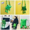 Süße grüne Frosch Plüsch Umhängetasche für Damen Cartoon-Figur Crossbody Tasche mit Reißverschluss