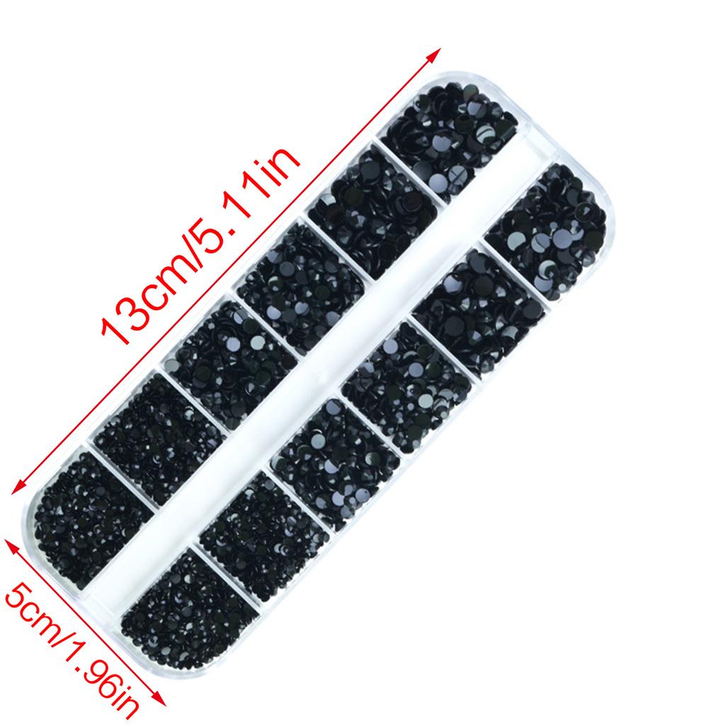 Glänzende Nagel-Strasssteine, runde Strasssteine mit flacher Rückseite, für DIY-Schmuck, Basteln, Nagelkunst-Dekorationen