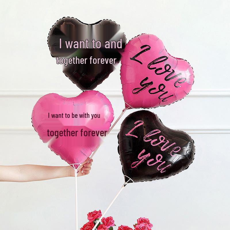 

Pink Heart-Shaped Foil Balloons for Wedding, Bedroom, or Engagement Decorations and Photo Props