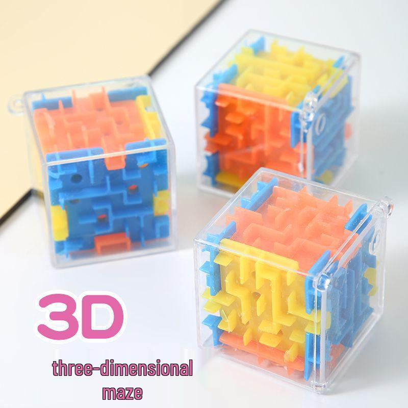 3D Cube Maze Rolling Ball Puzzle Toy for Kids Aged 4-12
