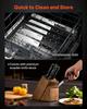 Kitchen Knife Set with Block and Sharpener, 15 Piece German High Carbon Stainless Steel Knife Set, Kitchen Cutlery with ABS Ergonomic Handle,