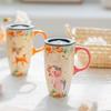 Xianlin Mizhi Tierische Keramiktasse Große Kapazität Wasserbecher mit Deckel Büro Paartasse Solitär Teetasse