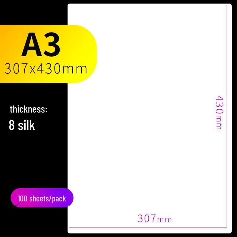 100 Sheets A4 Laminating Pouches, A3 Photo Laminator Film, Transparent 6 Inch Sealable Card and Label Film