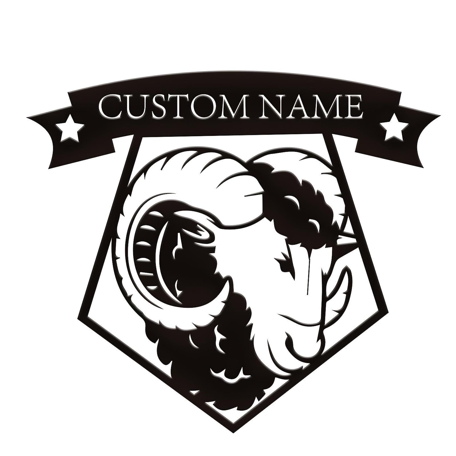 Unique Handcrafted Custom Metal Ram Wall Decor for Indoor Outdoor Holiday Gift