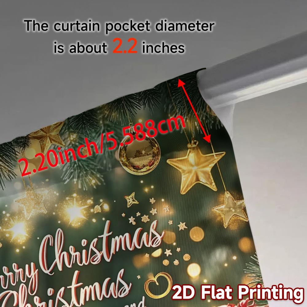 2pcs  Curtains Christmas tree gifts Chic Creative Curtains Polyester Easy Install Curtains Art Deco Festive Suitable for Bedroom