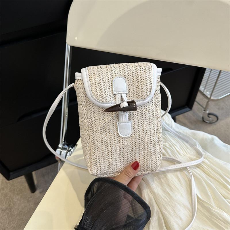 Stylish Women's Woven Crossbody Bag 2023 Trendy Mini Purse For Daily Use In White Black Khaki Brown