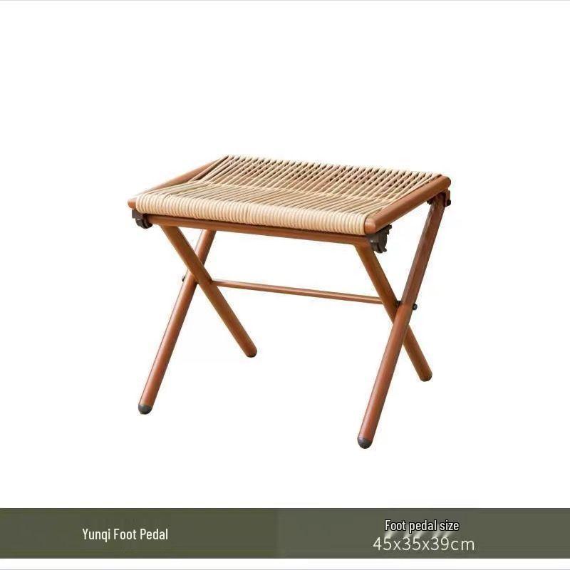 Compact Rattan Folding Lounge Chair for Balcony & Outdoor Use