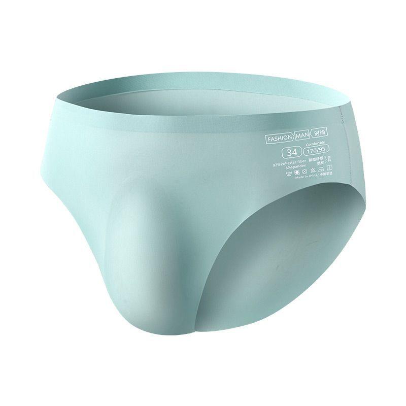 Ice Silk Men's Briefs One-piece Seamless Man Triangle Underpants Traceless Quick-dry Sexy Underwear Men Shorts
