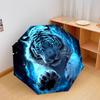 1 PC Automatic Folding Umbrella - Electric Tiger Pattern, Portable & Foldable Design with 8 Ribs, Christmas Birthday Gifts