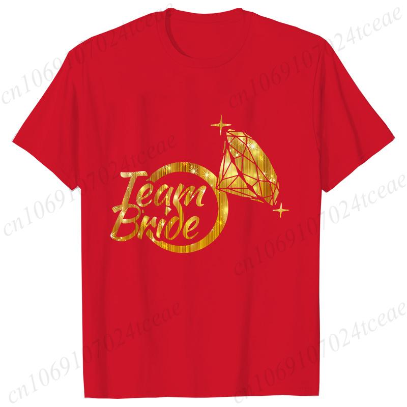 Team Bride TShirt Woman Bachelorette Single Farewell Party Blouses Bridal Shower Wedding Tops Casual ONeck Short Sleeved Tees